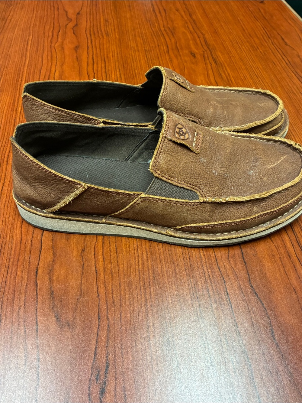 Ariat Chestnut Brown Leather Slip-On Loafers for Men Size 11.5 D - Picture 4 of 8